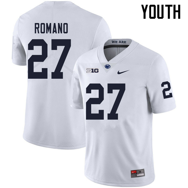 Youth #27 Cody Romano Penn State Nittany Lions College Football Jerseys Sale-White